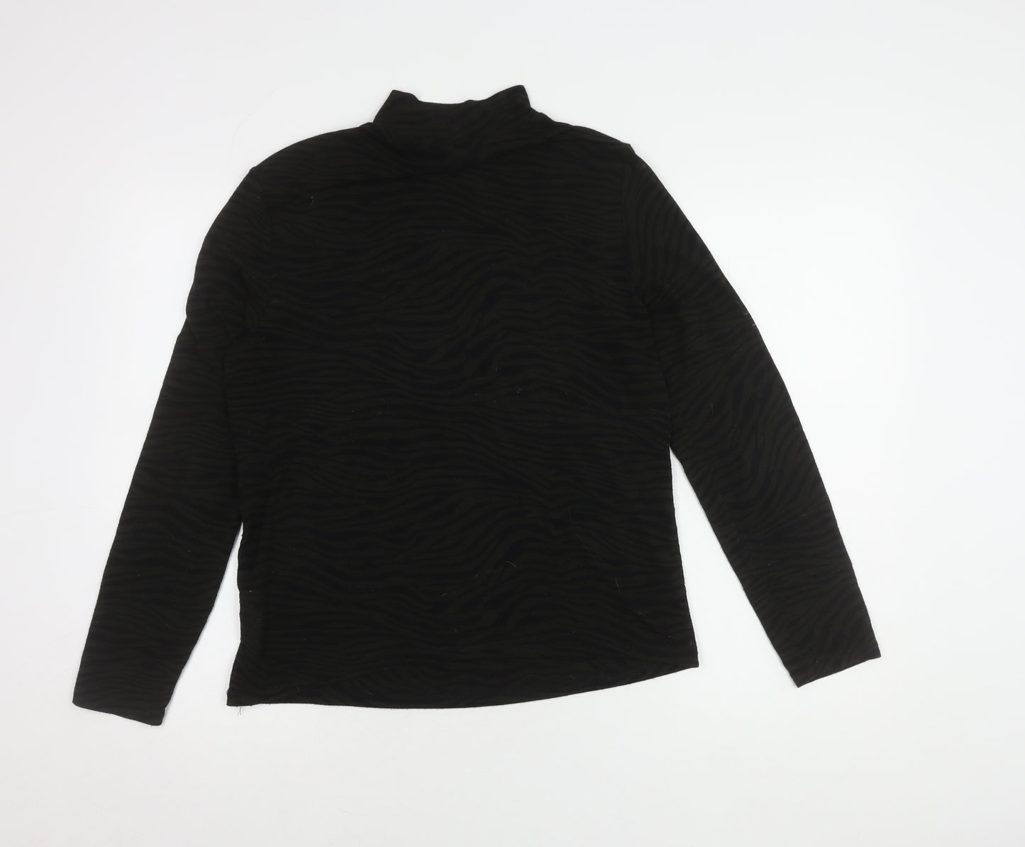 Sonder Studio Women's Black Animal Print Top Size 14