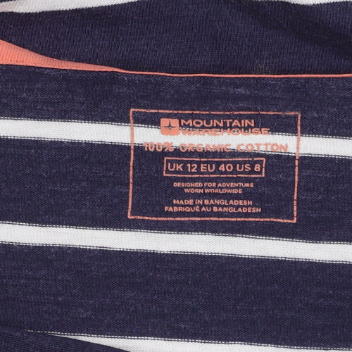 Mountain Warehouse Women's Blue Striped Top, Size 12
