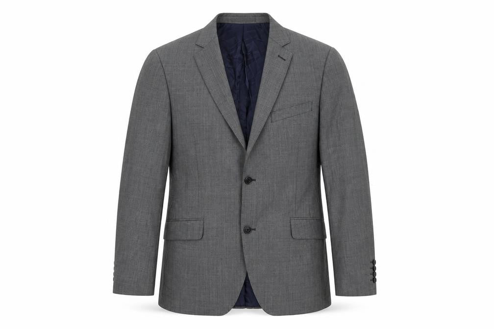 Front view of Austin Reed Men's Grey Wool Blazer, size 40R, Formal