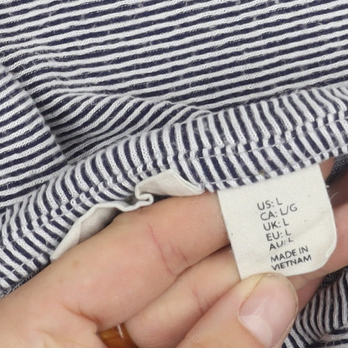 Christian Siriano Women's Blue Striped T-Shirt L