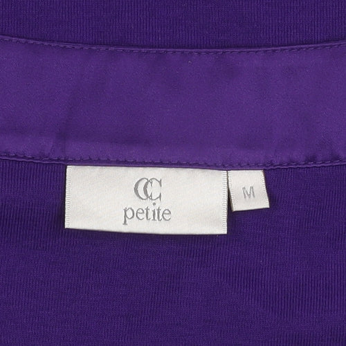 CC Petite Women Purple Round Neck 3/4 Sleeve Top