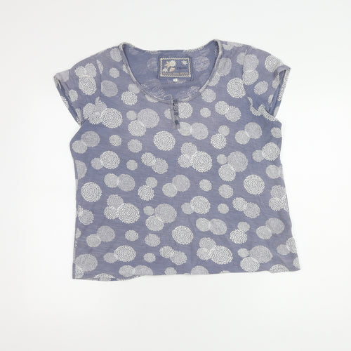 Rocha John Rocha Blue Floral Henley T-Shirt Size 16