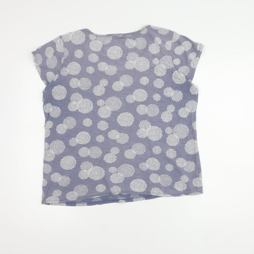 Rocha John Rocha Blue Floral Henley T-Shirt Size 16