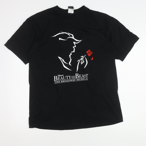 Disney Beauty and the Beast Black L T-Shirt Unisex