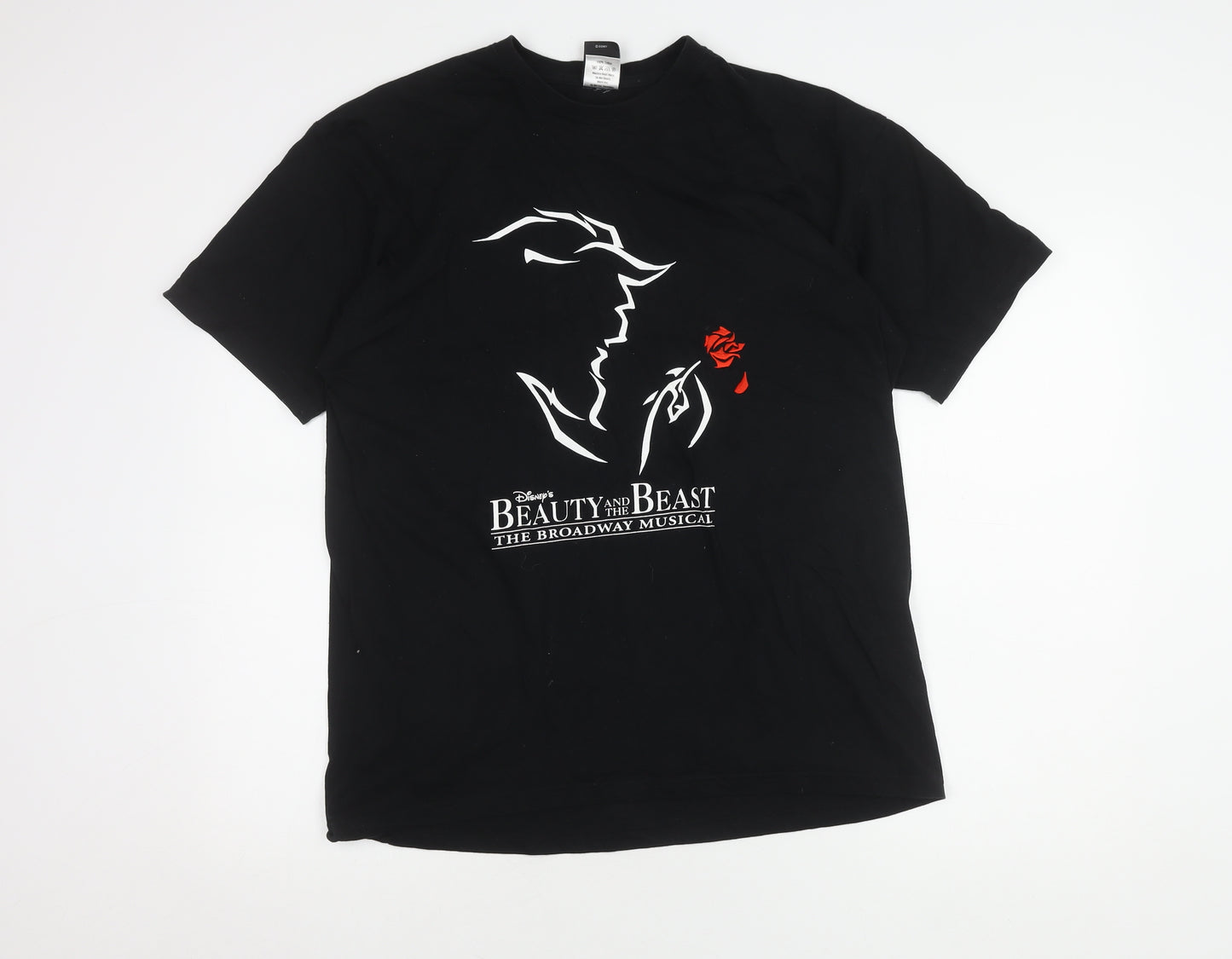 Disney Beauty and the Beast Black L T-Shirt Unisex
