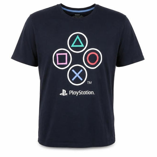 PlayStation Men's Blue L Graphic T-Shirt, Gamer Style