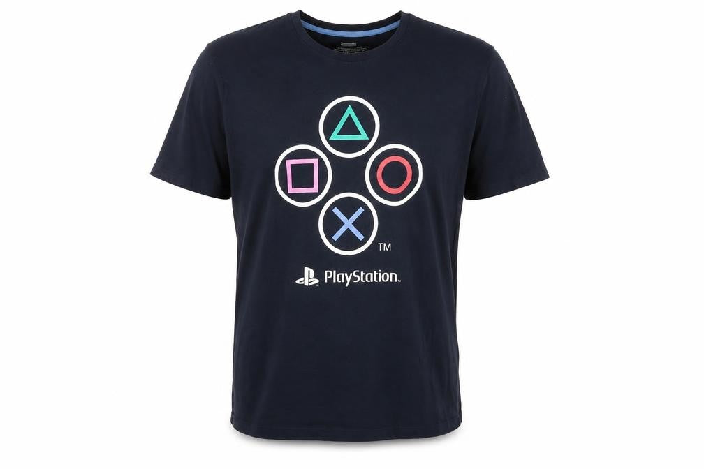 PlayStation Men's Blue L Graphic T-Shirt, Gamer Style