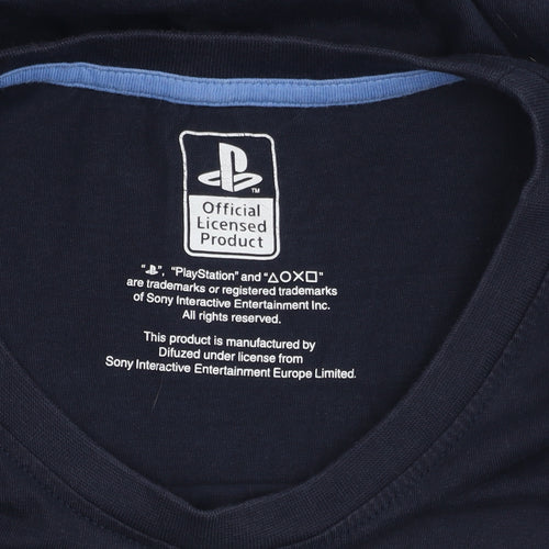PlayStation Men's Blue L Graphic T-Shirt, Gamer Style