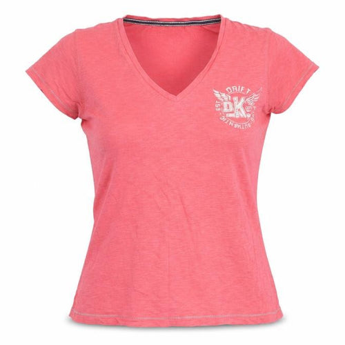 Drift King Women's Pink V-Neck T-Shirt L Casual