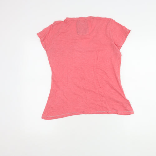 Drift King Women's Pink V-Neck T-Shirt L Casual