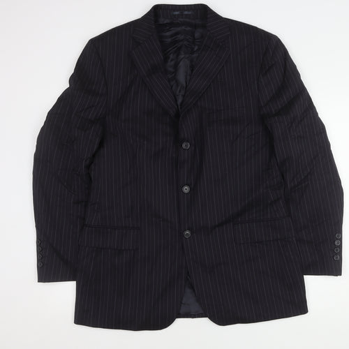 Jaeger Men's Blue Pinstripe Blazer 42R Regular Fit