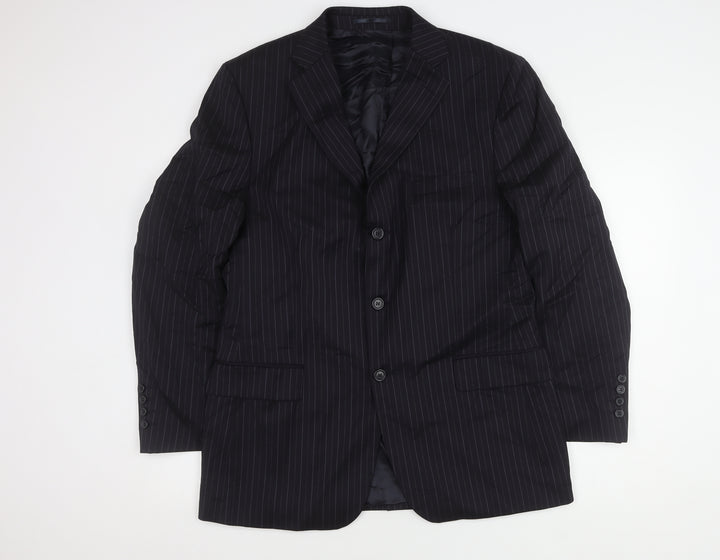 Jaeger Men's Blue Pinstripe Blazer 42R Regular Fit