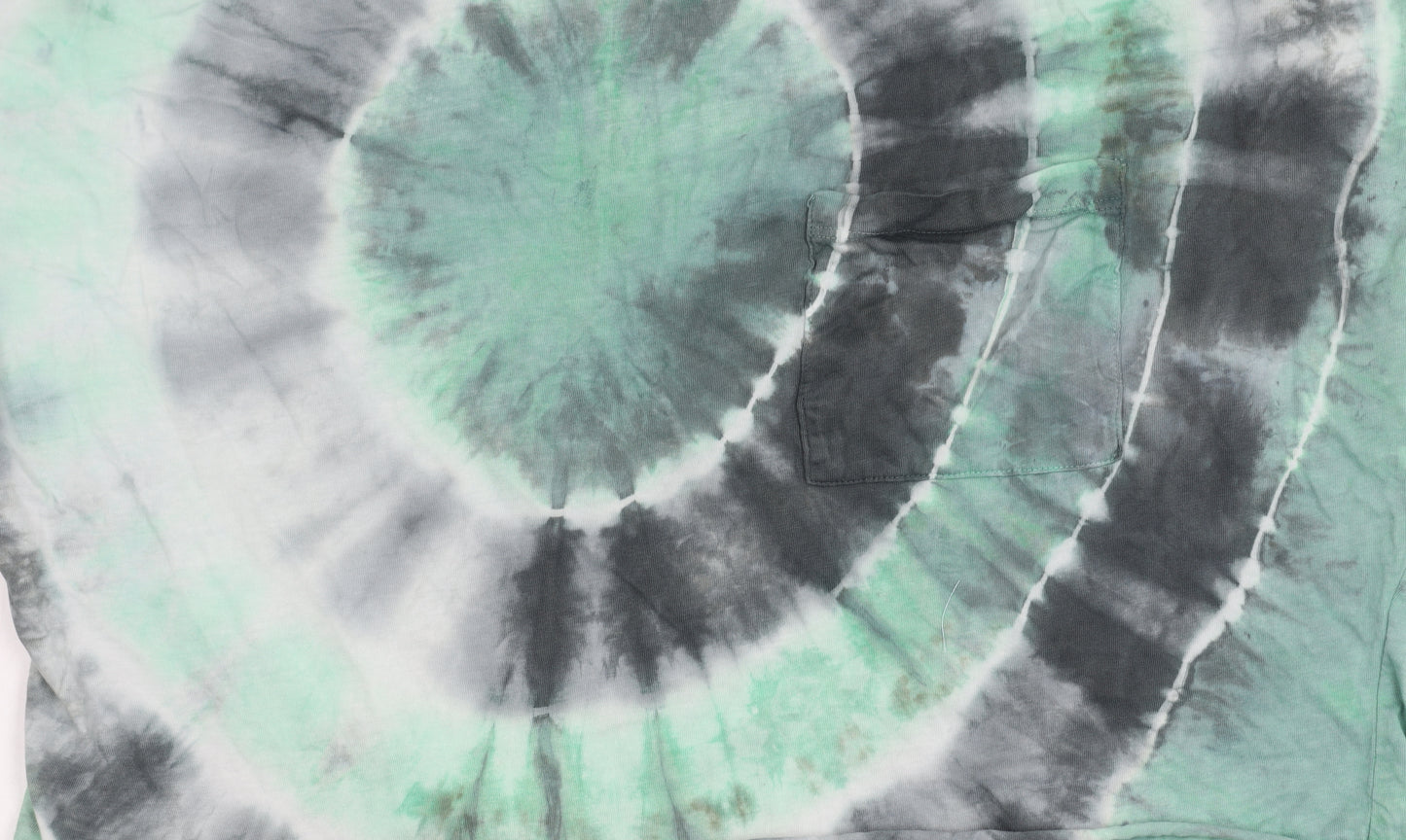 Bershka Women's Tie-Dye T-Shirt Green L
