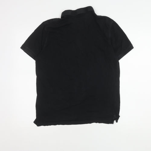 AllSaints Men's Black Medium Polo Shirt