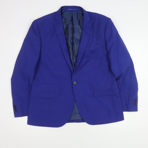 Ventura Blue Slim Fit Men's Blazer, Size 44S, Formal Jacket