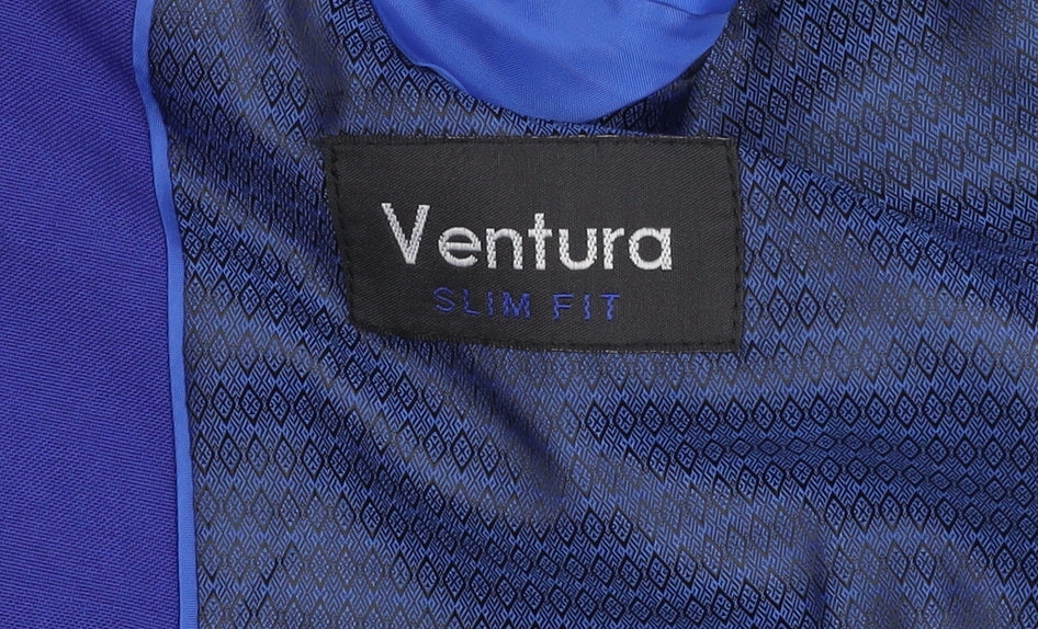 Ventura Blue Slim Fit Men's Blazer, Size 44S, Formal Jacket
