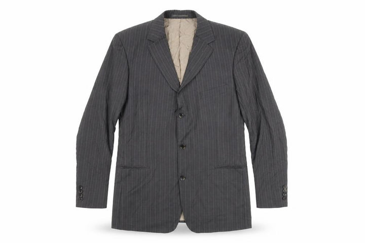 Hugo Boss Men's Grey Striped Suit Jacket 48
