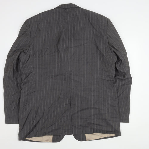 Hugo Boss Men's Grey Striped Suit Jacket 48