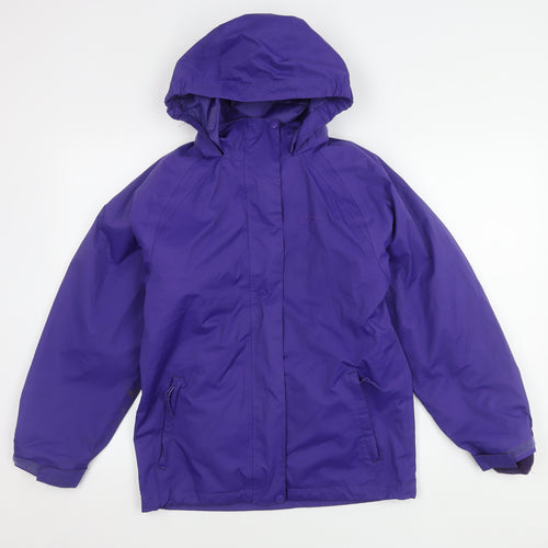 Higear Girls' Purple Rain Coat, 11-12 Years, Hooded, Lined