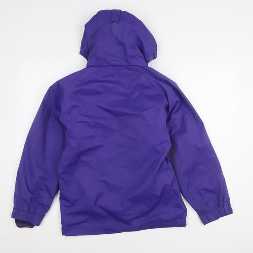 Higear Girls' Purple Rain Coat, 11-12 Years, Hooded, Lined