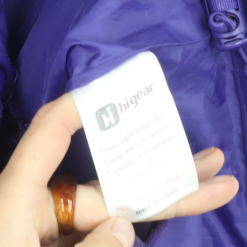 Higear Girls' Purple Rain Coat, 11-12 Years, Hooded, Lined