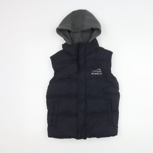 Wembley Boys Black Puffer Jacket 7-8 Years Hooded Winter