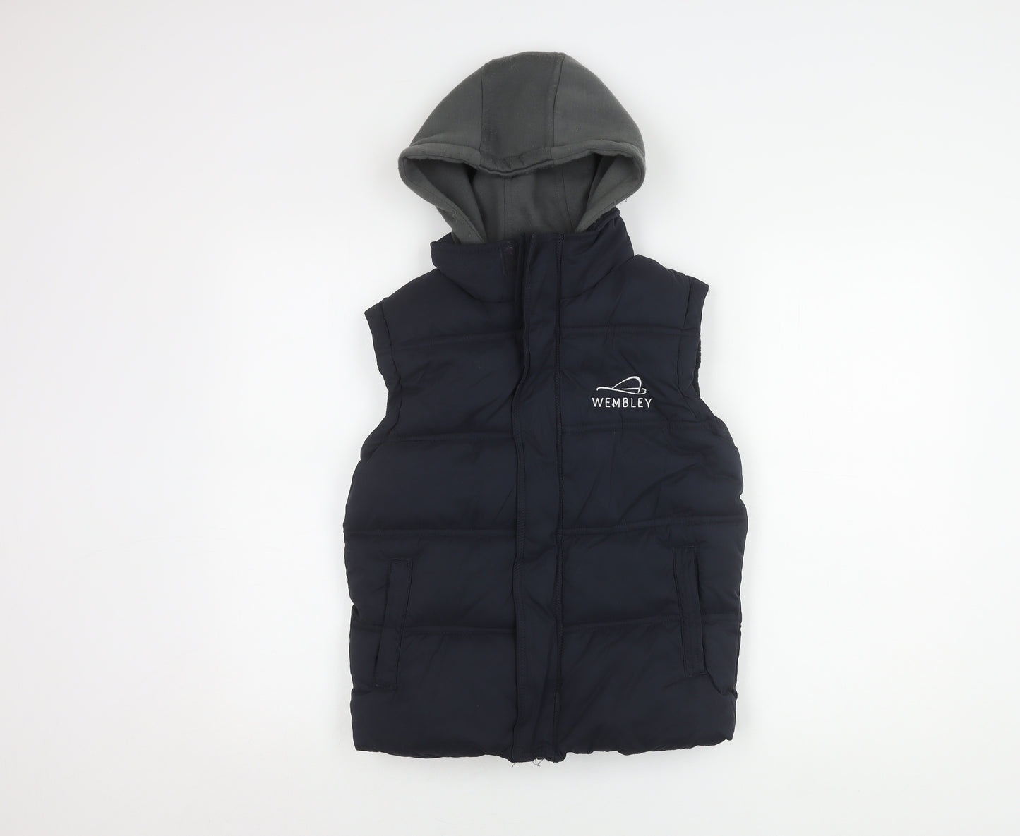 Wembley Boys Black Puffer Jacket 7-8 Years Hooded Winter
