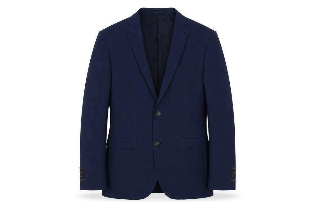 Front view of Next Men's Blue Wool-Blend Blazer Size 38S