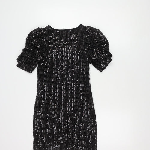 AX Paris Women's Black Sequin Mini Bodycon Dress Size 8