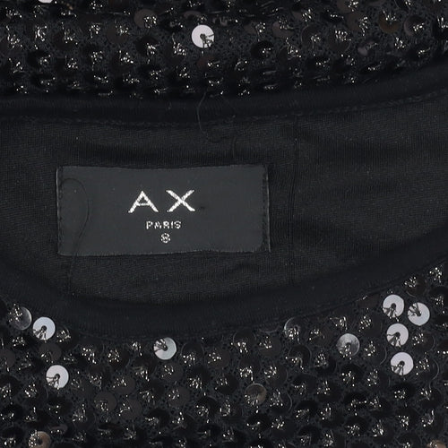 AX Paris Women's Black Sequin Mini Bodycon Dress Size 8