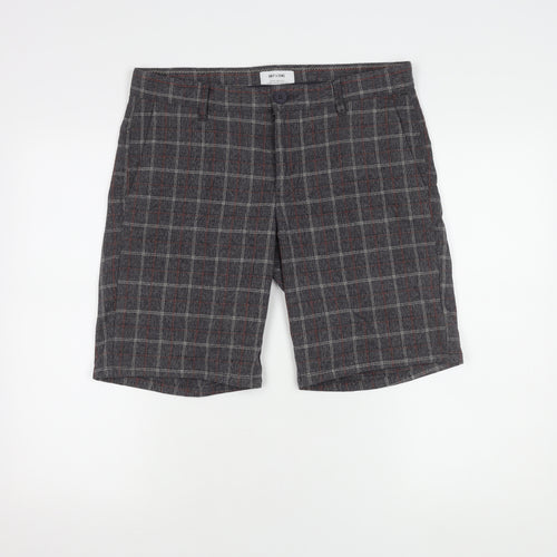 Only & Sons Check Pattern Shorts, Men's, Size 32