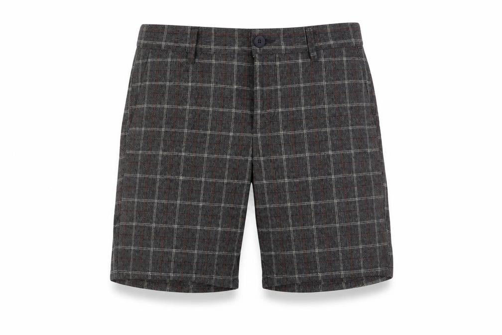Front view of Only & Sons Check Pattern Shorts, Men's, size 32