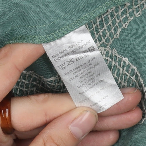Monsoon Women's Green A-Line Embroidered Skirt Size 12