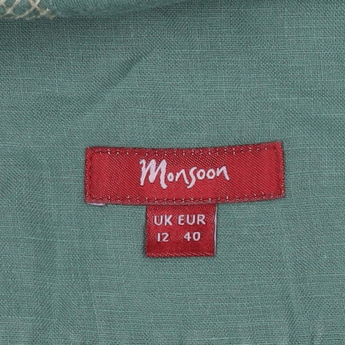 Monsoon Women's Green A-Line Embroidered Skirt Size 12