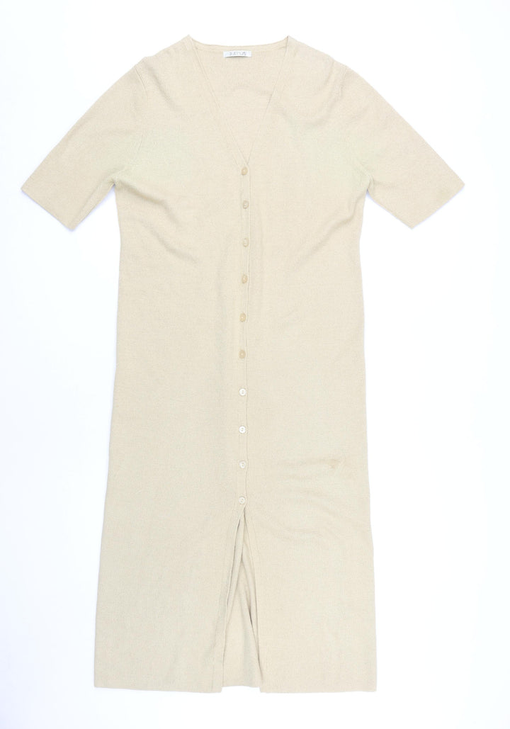 Platinum Women's Beige V-Neck Cardigan M