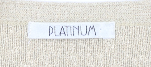 Platinum Women's Beige V-Neck Cardigan M