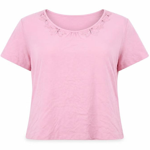 Eastex Women's Pink Embroidered T-Shirt Size 20