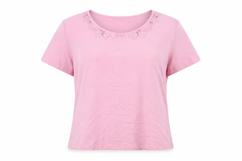 Eastex Women's Pink Embroidered T-Shirt Size 20