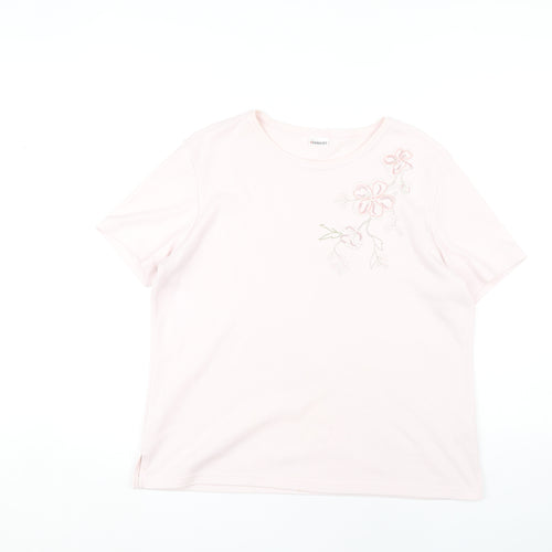 Damart Women’s Pink Embroidered T-Shirt Size 14