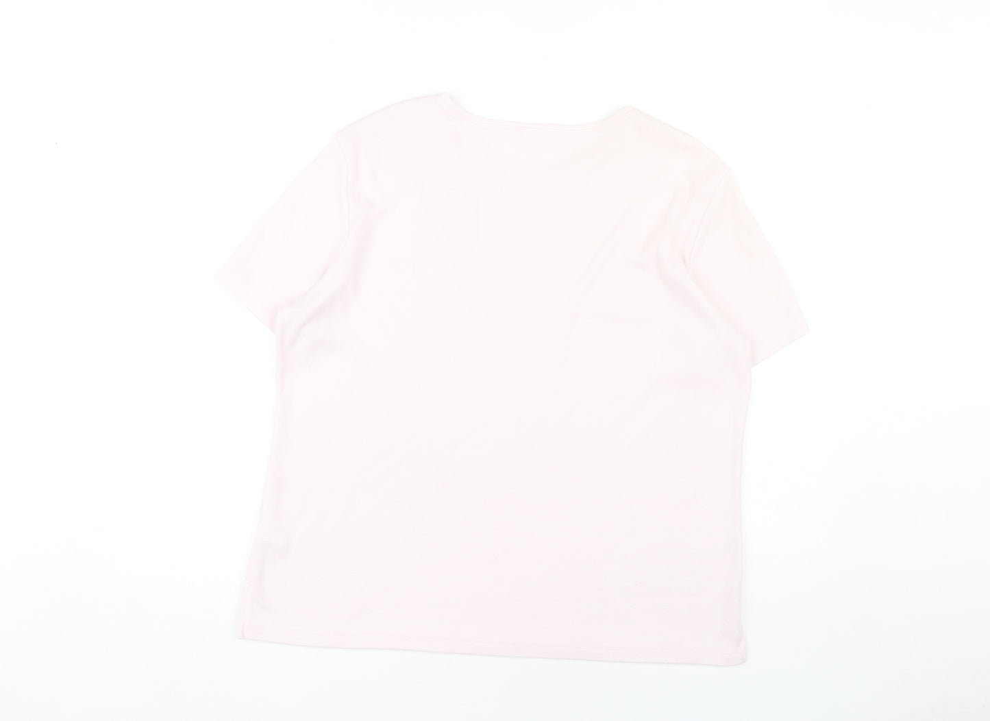 Damart Women’s Pink Embroidered T-Shirt Size 14