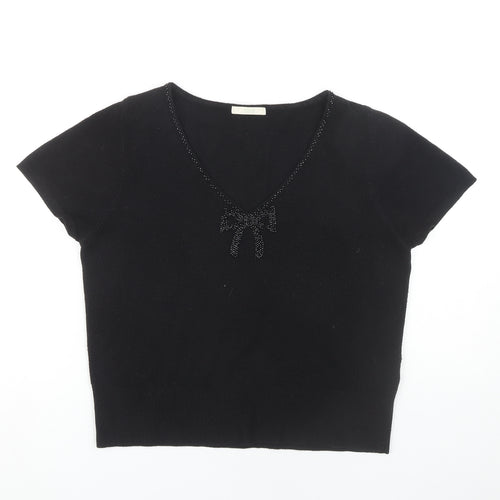Marks and Spencer Women's Black V-Neck Pullover Jumper