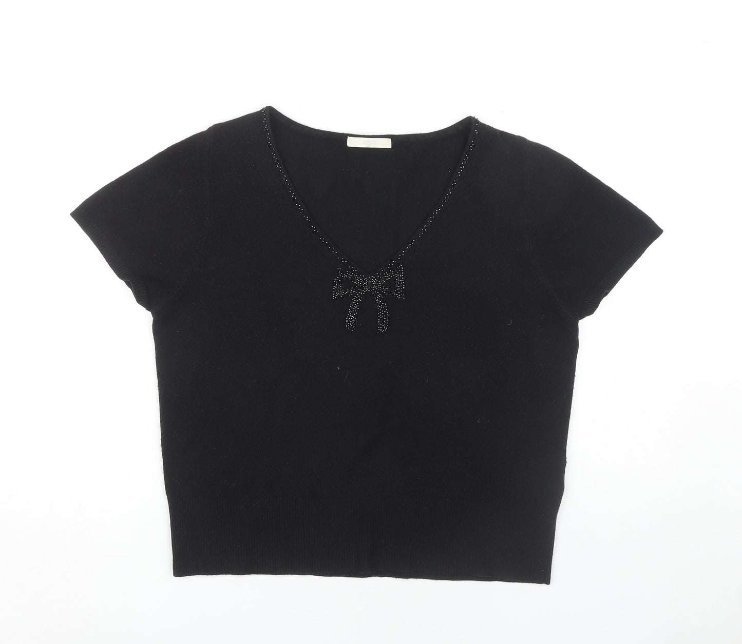 Marks and Spencer Women's Black V-Neck Pullover Jumper