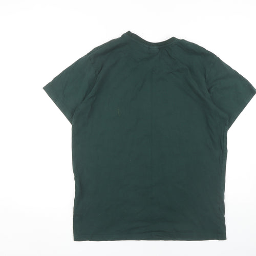 P.A.F.C Men's Green T-Shirt, Size L, Sports Logo, Cotton