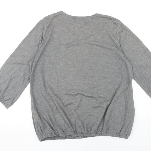 Debenhams Women’s Grey Floral T-Shirt Size 16