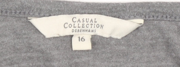 Debenhams Women’s Grey Floral T-Shirt Size 16