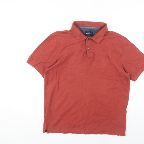 Marks and Spencer Men's Red Polo Shirt Size S
