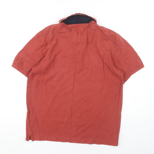 Marks and Spencer Men's Red Polo Shirt Size S