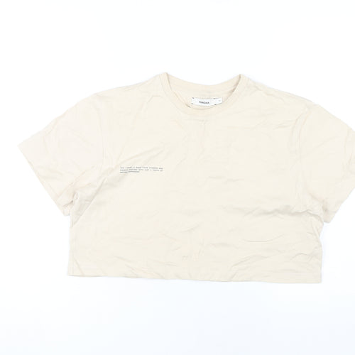 PANGAIA Beige Cropped T-Shirt for Women Size S