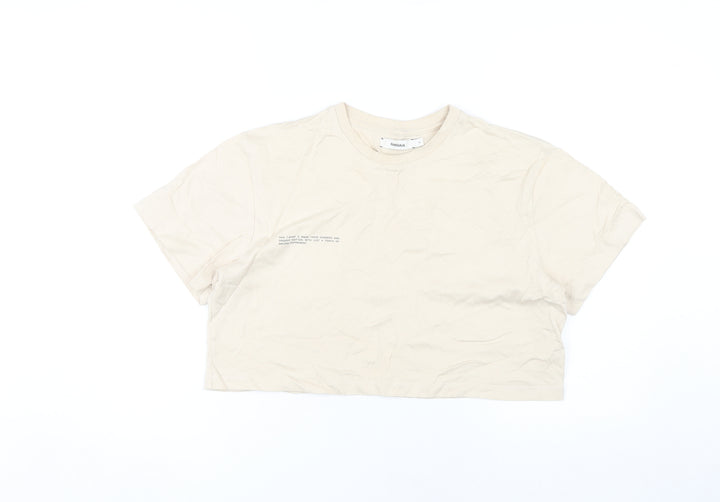 PANGAIA Beige Cropped T-Shirt for Women Size S