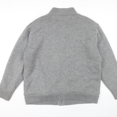 PEGASUS Men's Grey Full Zip 2XL Jumper High Neck